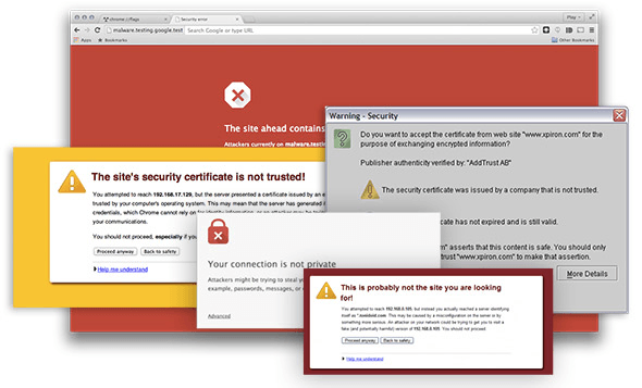 Browser warnings of insecure sites that don't have proper SSL